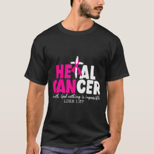 Camiseta Cura Cáncer Cree Dios Cristiano Cáncer de Seno Con