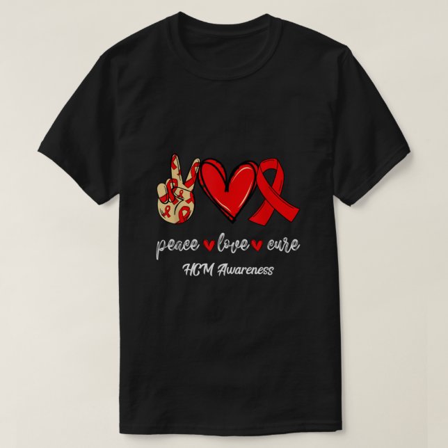 Camiseta Cura de amor por la paz Cardiomiopatía hipertrófic (Diseño del anverso)