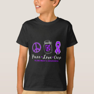 Camiseta cura de amor por la paz para el guerrero de alzhei