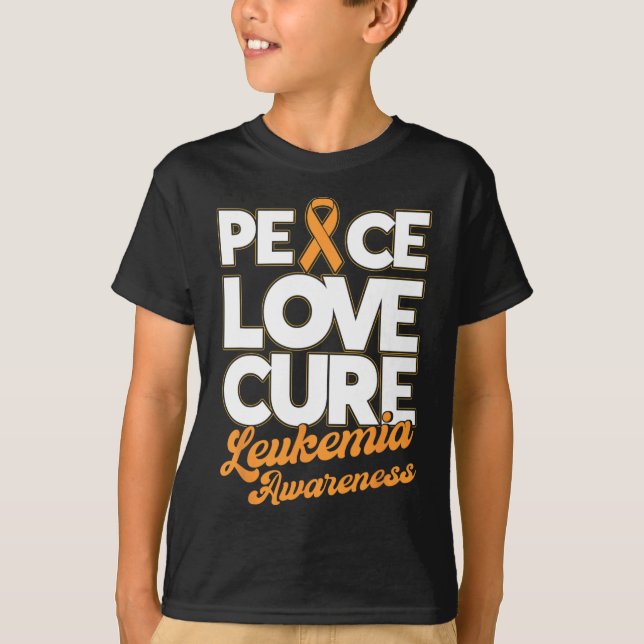 Camiseta Cura de Amor Soporte Leucemia Cinta de Sensibiliza (Anverso)