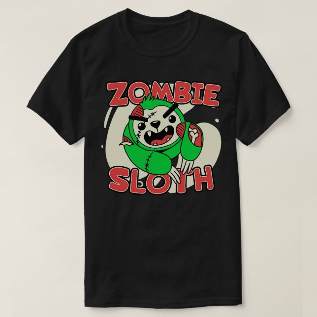 Camiseta Cura Zombie Sloth Graciosa Halloween Animales Zomb (Diseño del anverso)