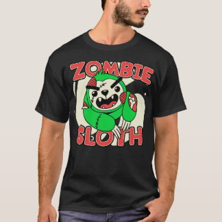 Camiseta Cura Zombie Sloth Graciosa Halloween Animales Zomb