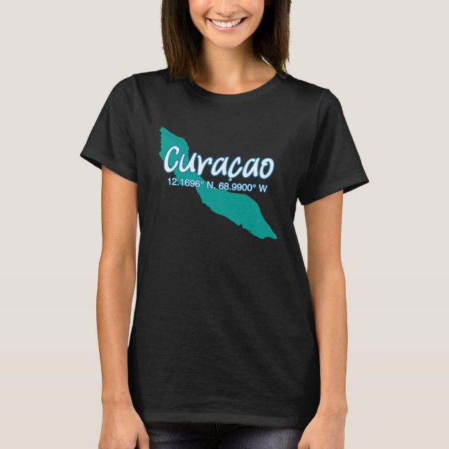 Camiseta Curacao Island Coordinates Tourist Vacation (Anverso)