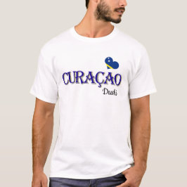 Camiseta Curaçao señala las letras por medio de una bandera