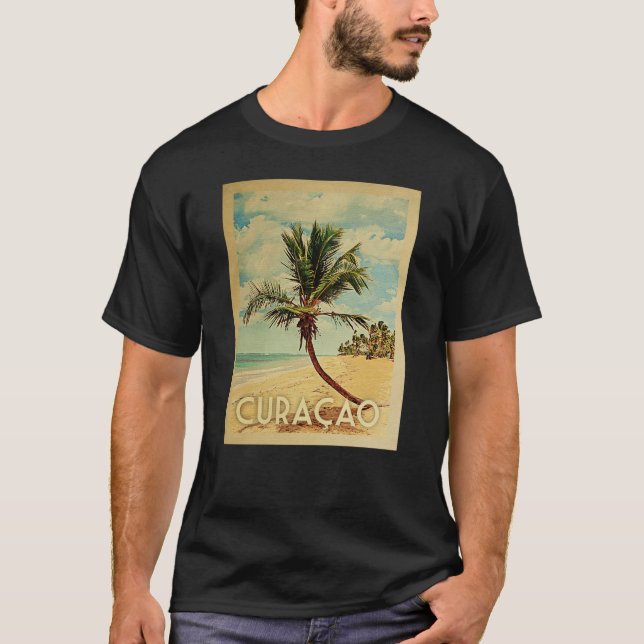 Camiseta Curacao Vintage Travel - Playa (Anverso)