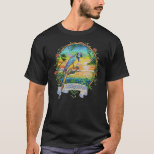 Camiseta Curacao West Indies Vintage Tropical Parrot Vacati