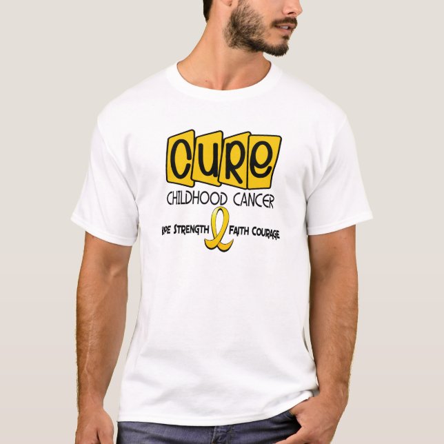 Camiseta CURACIÓN de la conciencia del cáncer de la niñez (Anverso)