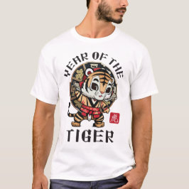 Camiseta Curado año lunar del tigre asiático chino kawaii