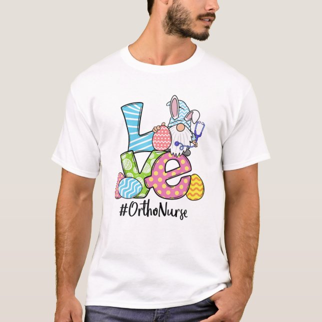 Camiseta Curado de Pascua Ortho Enfermero Conejito Orejas F (Anverso)