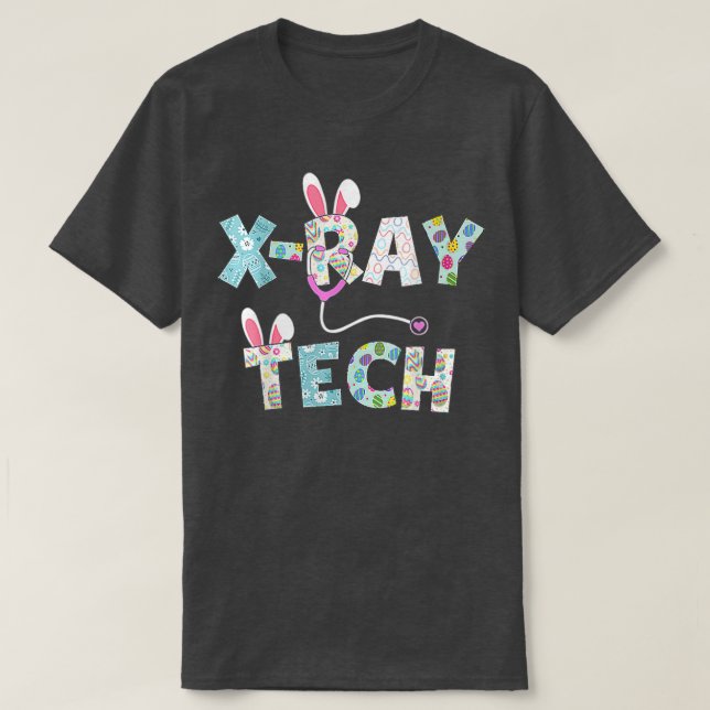 Camiseta Curado Easter X Ray Tech Enfermera Conejito Orejas (Diseño del anverso)