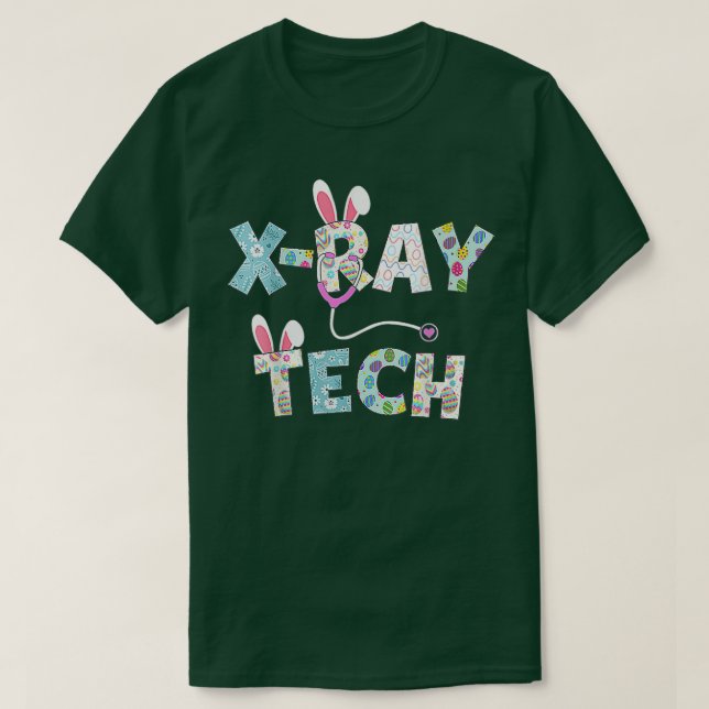 Camiseta Curado Easter X Ray Tech Enfermera Conejito Orejas (Diseño del anverso)