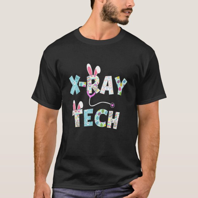 Camiseta Curado Easter X Ray Tech Enfermera Conejito Orejas (Anverso)