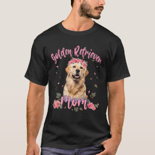 Camiseta Curado Golden Retriever Mom Flower Dog Lover Women