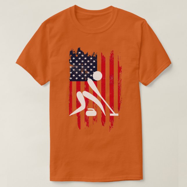 Camiseta Curando el deporte patriótico Bandera estadouniden (Diseño del anverso)