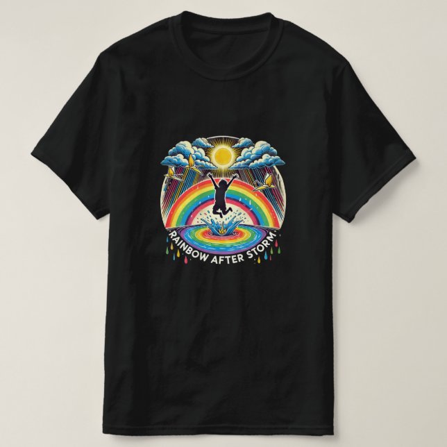 Camiseta Curando el viaje: Arcoiris de esperanza (Diseño del anverso)