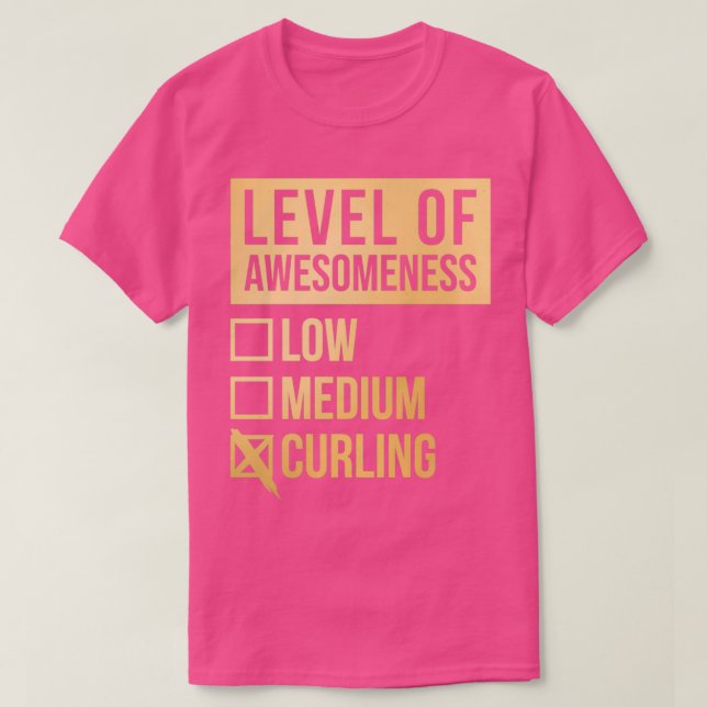 Camiseta Curando Gracioso Nivel de Curling en Oro (Diseño del anverso)