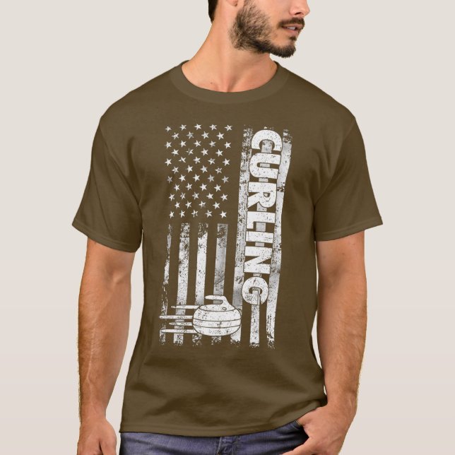 Camiseta Curando rock con bandera de Estados Unidos ondeand (Anverso)