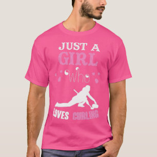 Camiseta Curando sólo un chica que ama Curling 2