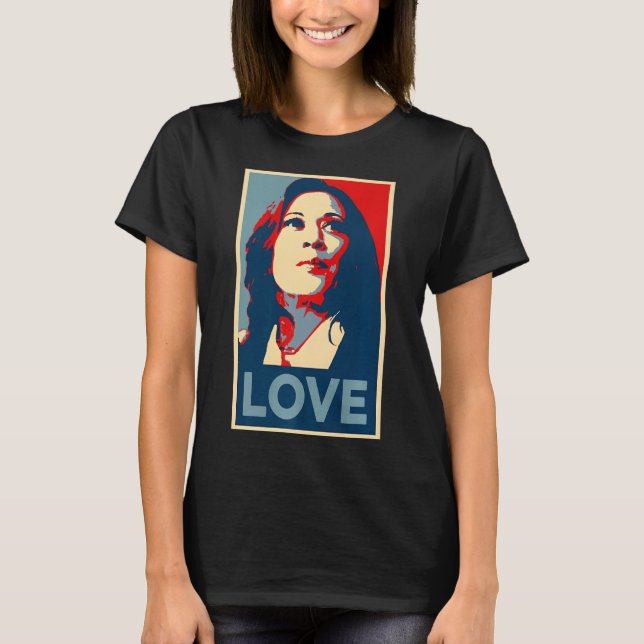 Camiseta Curar Amor Esperanza Kamala Harris Obama 47 Apoya  (Anverso)