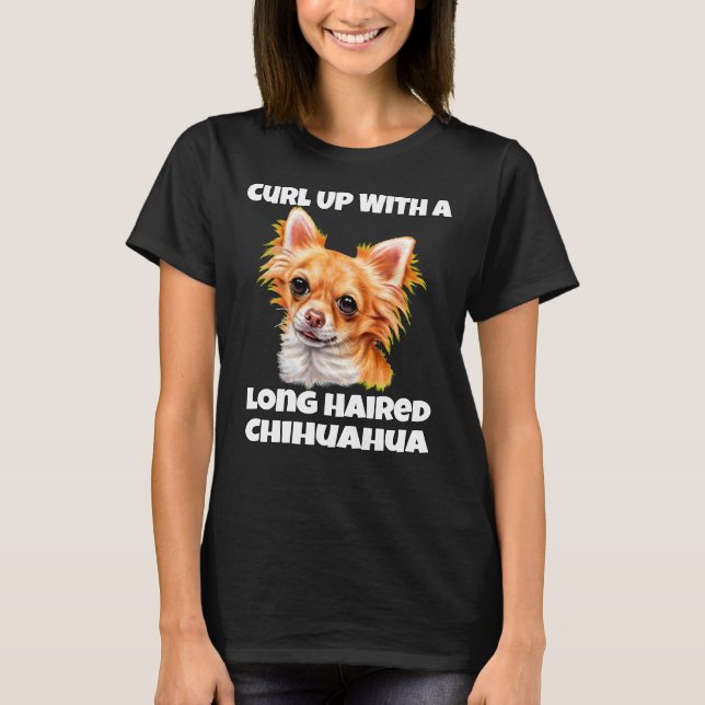 Camiseta Curar Con Un Largo Pelo De Perro Chihuahua (Anverso)