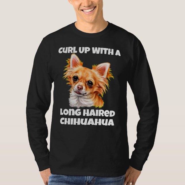 Camiseta Curar Con Un Largo Pelo De Perro Chihuahua (Anverso)