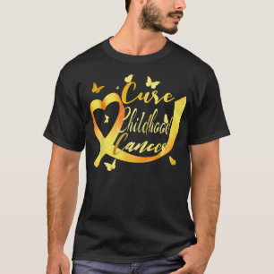 Camiseta Cure Childhood Cancer - Awareness with Gold Ribbo