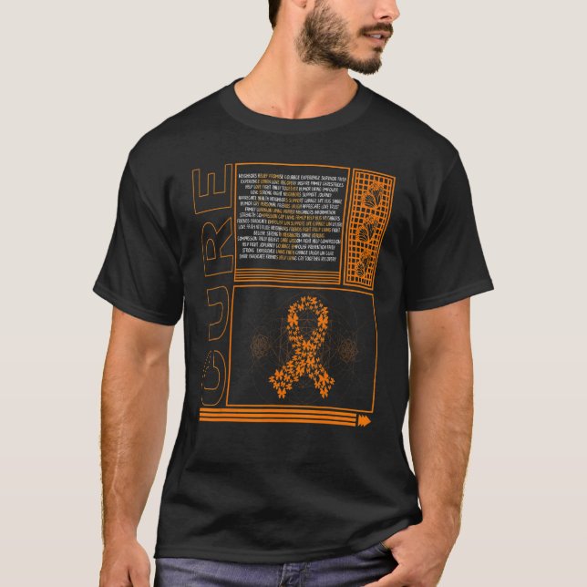 Camiseta Cure COPD Cure Naranja Ribbon Butfly L (Anverso)