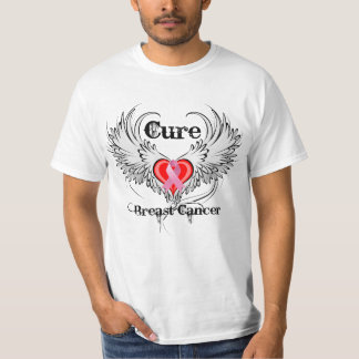 Camiseta Cure Cure Breve Cancer Heart Tattoo Wings