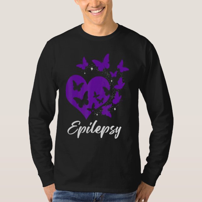 Camiseta Cure Epilepsy Awareness Day Warrior Butterfly Purp (Anverso)