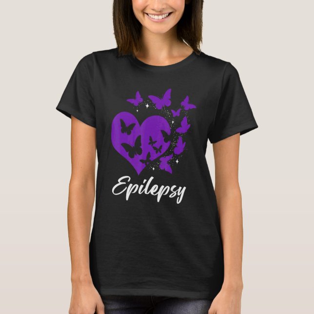 Camiseta Cure Epilepsy Awareness Day Warrior Butterfly Purp (Anverso)