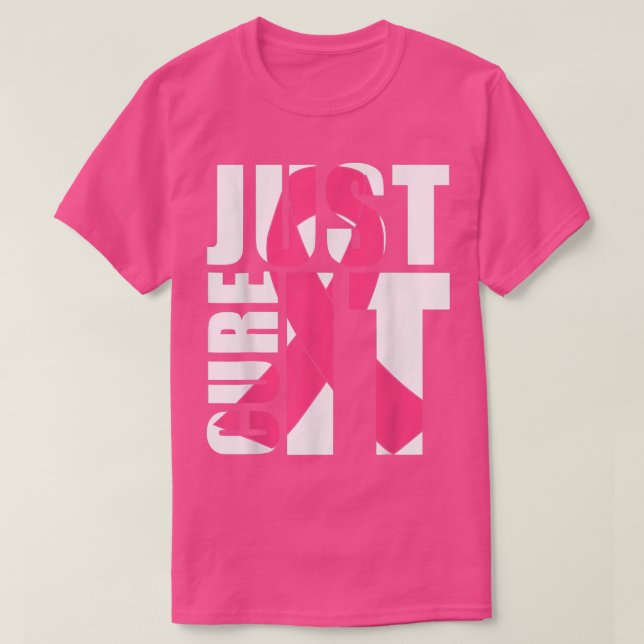 Camiseta Cure it Breve Cancer Awareness s, Pink Ribbo (Diseño del anverso)