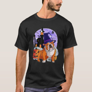 Camiseta Curiosa calabaza de brujas de perro de Bulldog ing