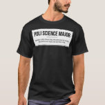 Camiseta Curiosa Ciencia Política Mayor Para Poli Science S<br><div class="desc">Funny Political Science Major para Poli Science Student. Echa un vistazo a nuestra selección de camisetas de ciencia para lo mejor en piezas únicas o personalizados hechas a mano de nuestras tiendas de ropa.</div>