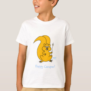 Camiseta Curiosa Curiosa Feliz Camper Squirrel Camping T Sh