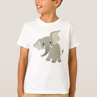 Camiseta curiosa de los niños del elefante del