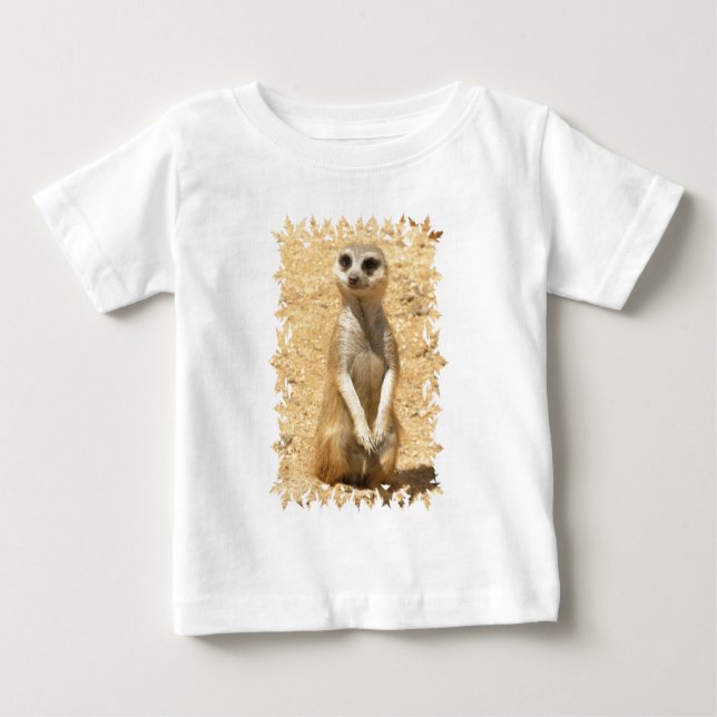 Camiseta curiosa del bebé de Meerkat (Anverso)