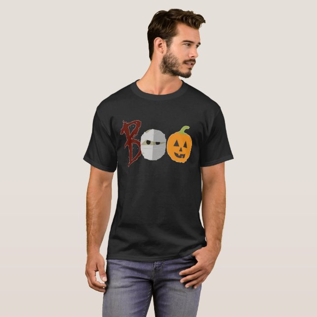 Camiseta Curiosa divertida calabaza de boo para mamás de Ha (Anverso completo)