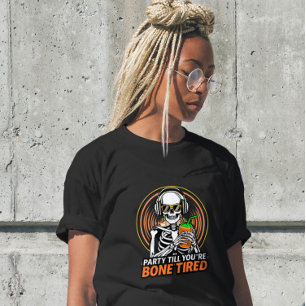 Camiseta Curiosa Fiesta de Skeleton Dinosaur Shirt