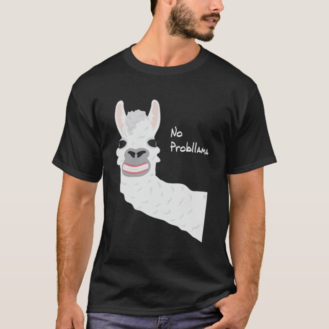 Camiseta Curiosa Llama Alpaca No Prob llama Gift Men Pu (Anverso)