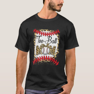 Camiseta Curiosa madre de Tee Ball, leopardo de béisbol, mo