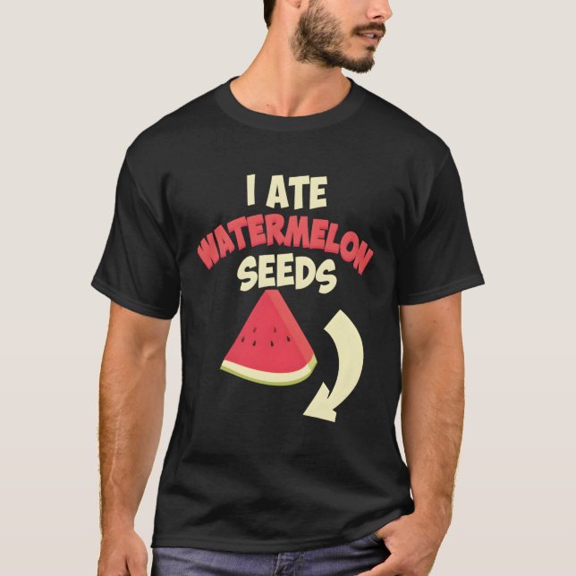 Camiseta Curiosa me comí sandía hierve Guay mujeres embaraz (Anverso)
