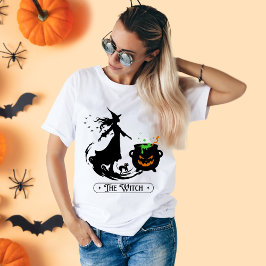 Camiseta Curiosa mecha de bruja de Halloween
