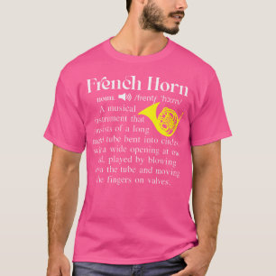 Camiseta Curiosa Música Francesa Horn Noun Definición Para 