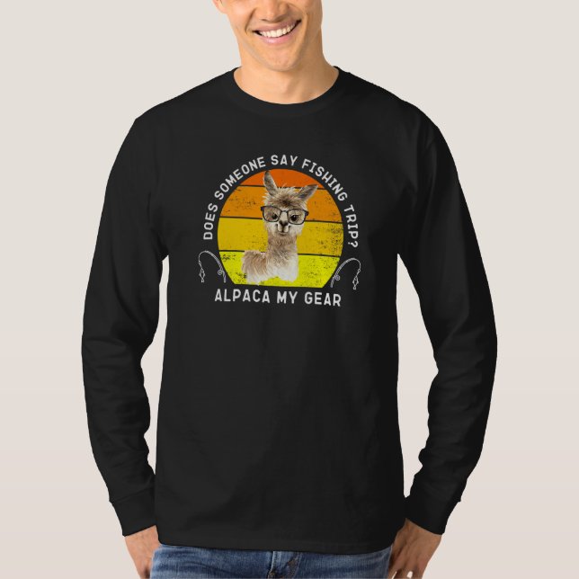 Camiseta Curiosa Pesca Alpaca My Gear Fisherman Pun Angler (Anverso)