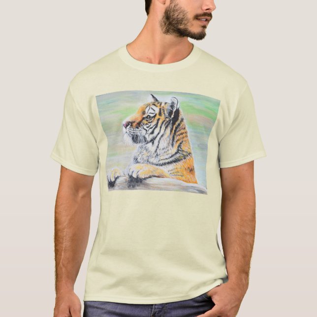 Camiseta Curiosa pintura de tigres (Anverso)