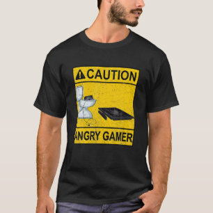 Camiseta Curiosa Precaución Enojo Jugador De Videojuegos Ro