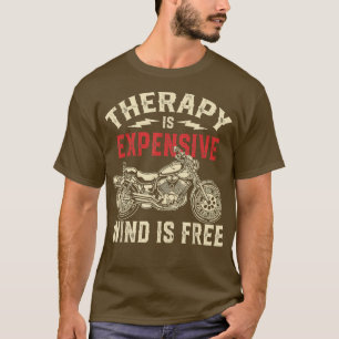 Camiseta Curiosa Viento Motociclismo Terapia Hombres Desnud