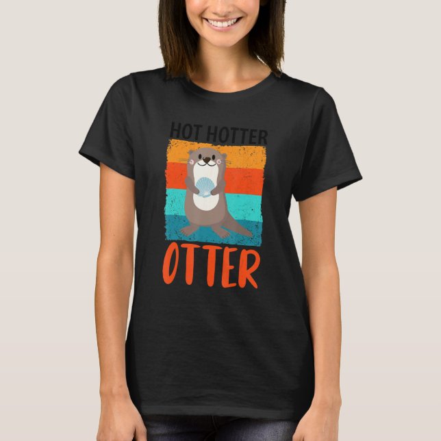 Camiseta Curiosamente caliente Otter Otter Love Saying Fish (Anverso)