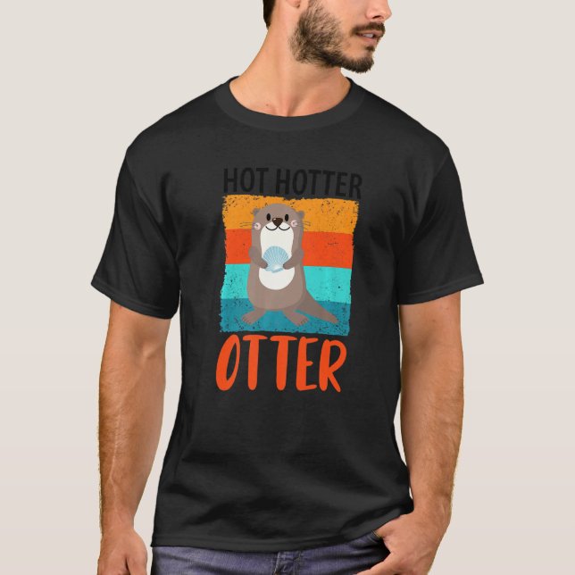 Camiseta Curiosamente caliente Otter Otter Love Saying Fish (Anverso)