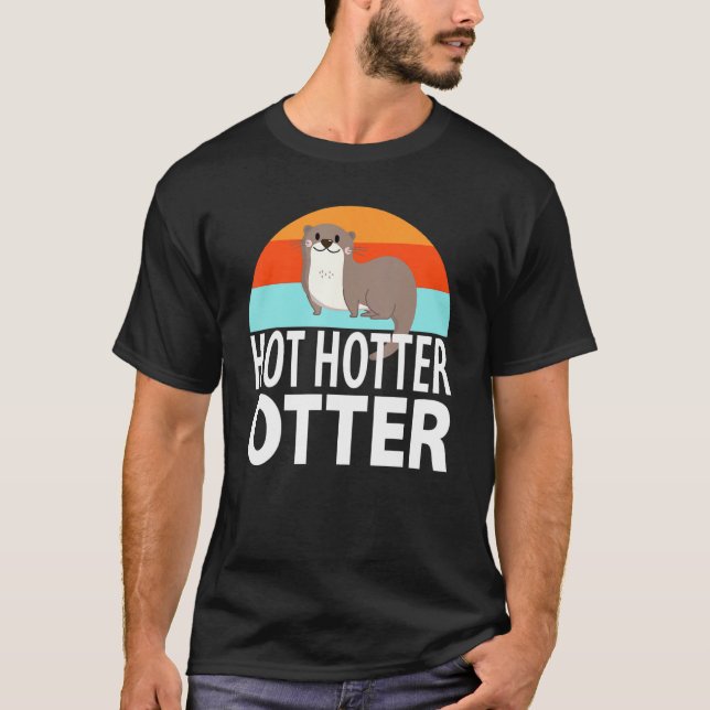 Camiseta Curiosamente caliente Otter Otter Love Saying Fish (Anverso)